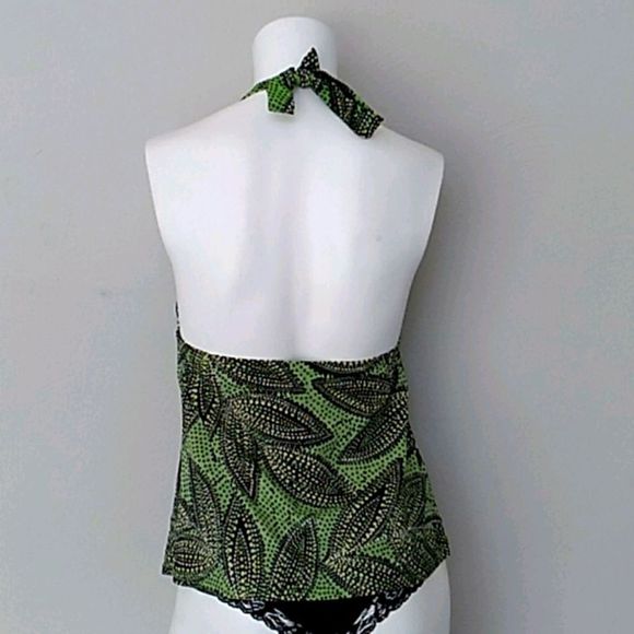 Green/Black/White Tankini Top. - Picture 6 of 7
